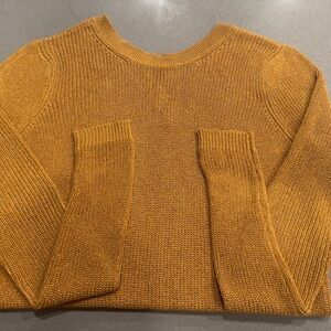 Chloe Kristyn- Golden Mustard Women's Crew Neck Sweater With V Neck Back. Sz XS